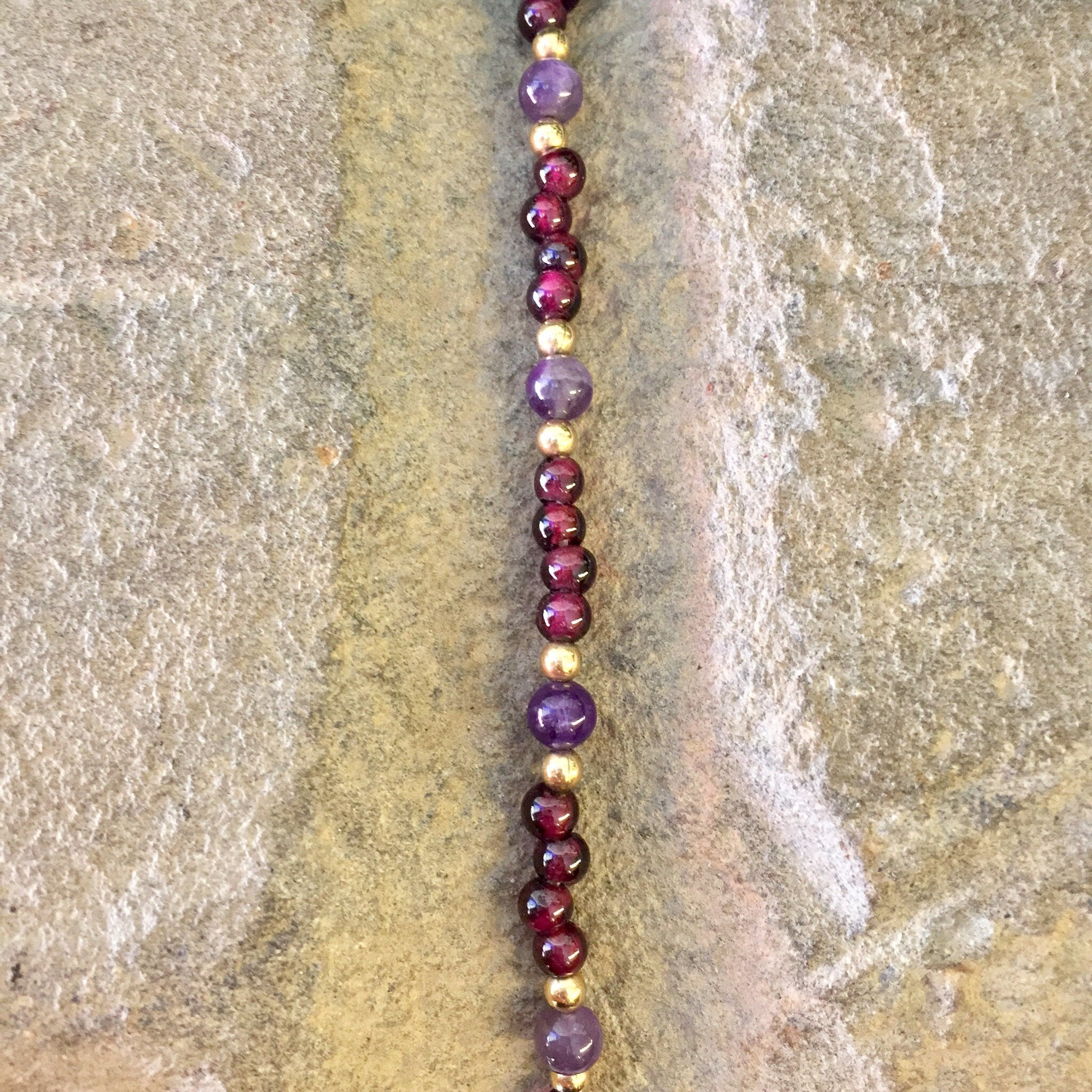 Vintage Beaded Bracelet, Amethyst Bracelet, Gold Bracelet, Vintage Jewelry, Purple Jewelry, Pink Jewelry, Beaded Jewelry, Gift for Mom