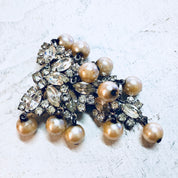 Vintage Brooch, Rhinestone Jewelry, Vintage Jewelry, Faux Pearls, Costume Jewelry, Statement Jewelry, Rhinestones, Vintage Pin, Art Deco