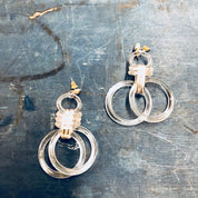 Vintage Earrings, Lucite Earrings, Plastic Earrings, Retro Jewelry, Vintage Jewelry, Pierced Ears, 1960s fashion, Fashion Earrings, Circles