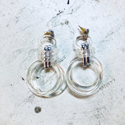 Vintage Earrings, Lucite Earrings, Plastic Earrings, Retro Jewelry, Vintage Jewelry, Pierced Ears, 1960s fashion, Fashion Earrings, Circles