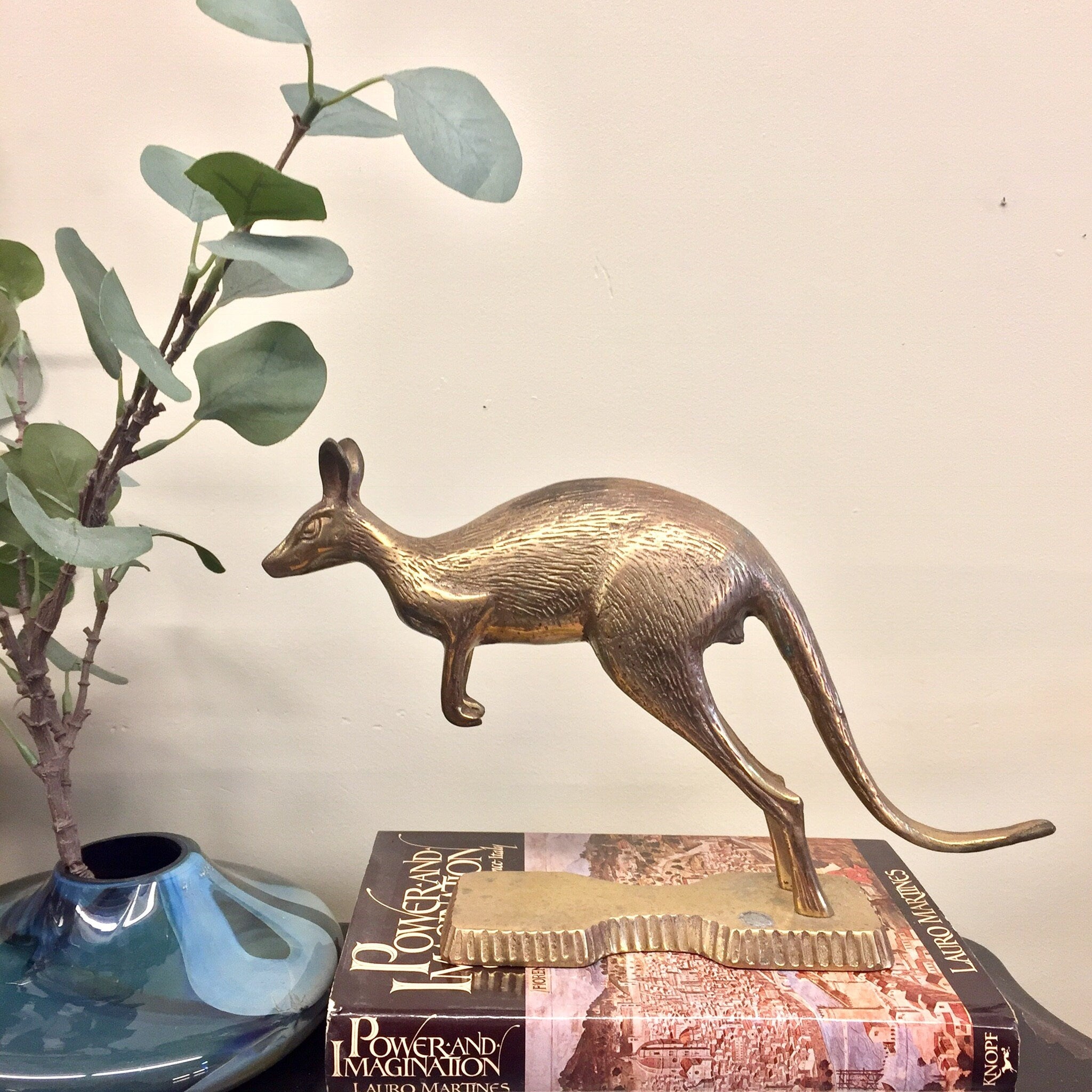 Brass Kangaroo, Vintage Brass, Brass Sculpture, Vintage Home Decor, Brass Figurine, Animal Figurine, Mantlepiece, Kangaroo, Collectible