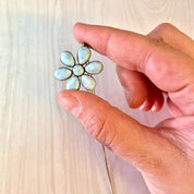 Vintage Pendant, Sterling Silver, Larimar Pendant, Larimar Jewelry, Light Blue, White, Flower Pendant, Flower, Larimar, Vintage Jewelry