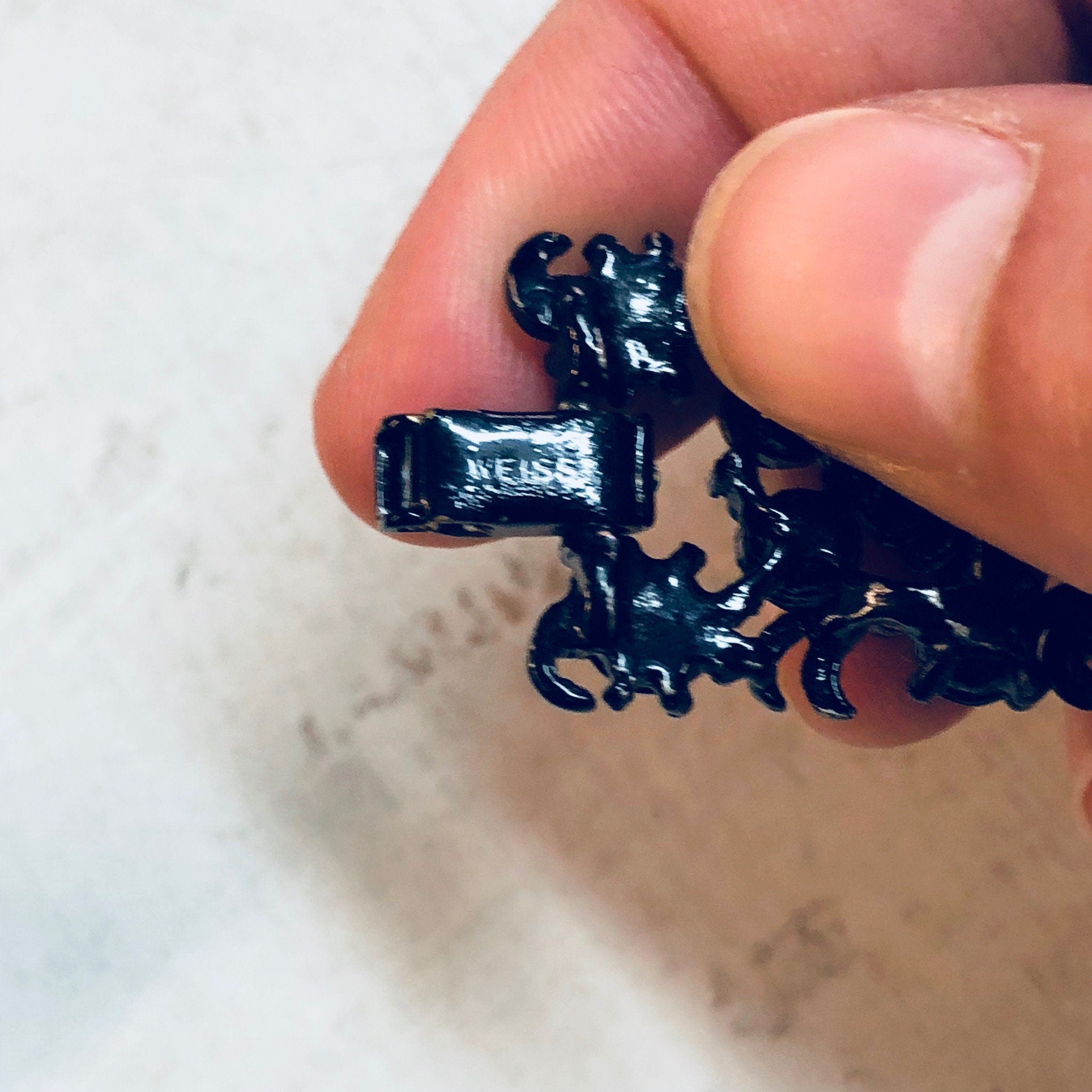 Vintage Bracelet, Weiss Bracelet, Beaded Bracelet, Rhinestone Jewelry, Black Bracelet, Weiss Jewelry, Designer Jewelry, Vintage Jewelry