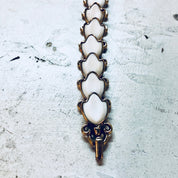 Vintage Bracelet, Trifari Bracelet, White and Gold, Costume Jewelry, Statement Jewelry, Flower Bracelet, Link Bracelet, Vintage Jewelry,