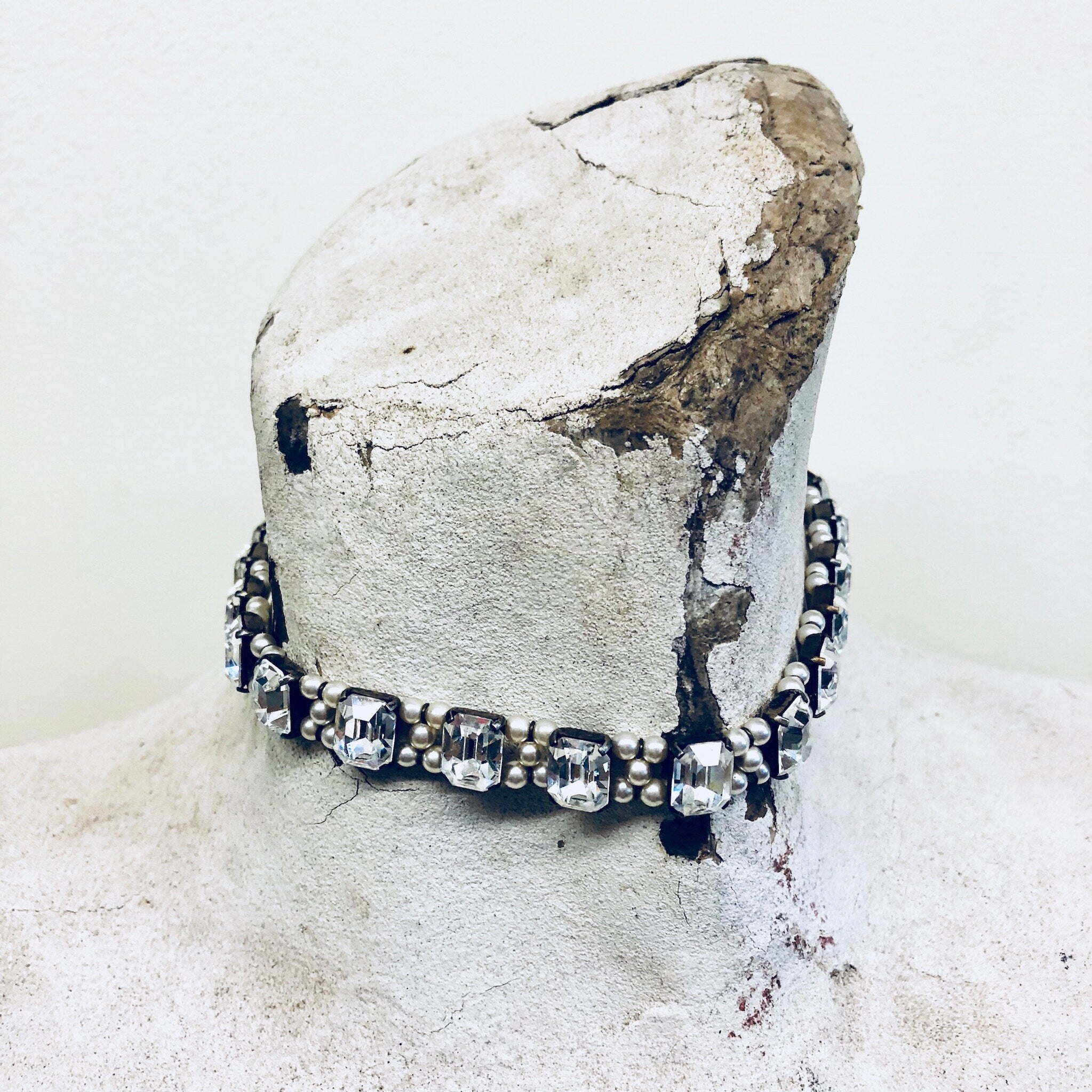 Vintage Choker, Rhinestone Choker, Vintage Jewelry, Pearls, Vintage Necklace, Choker, Small Choker, Small Necklace, Wedding Jewelry, Bride