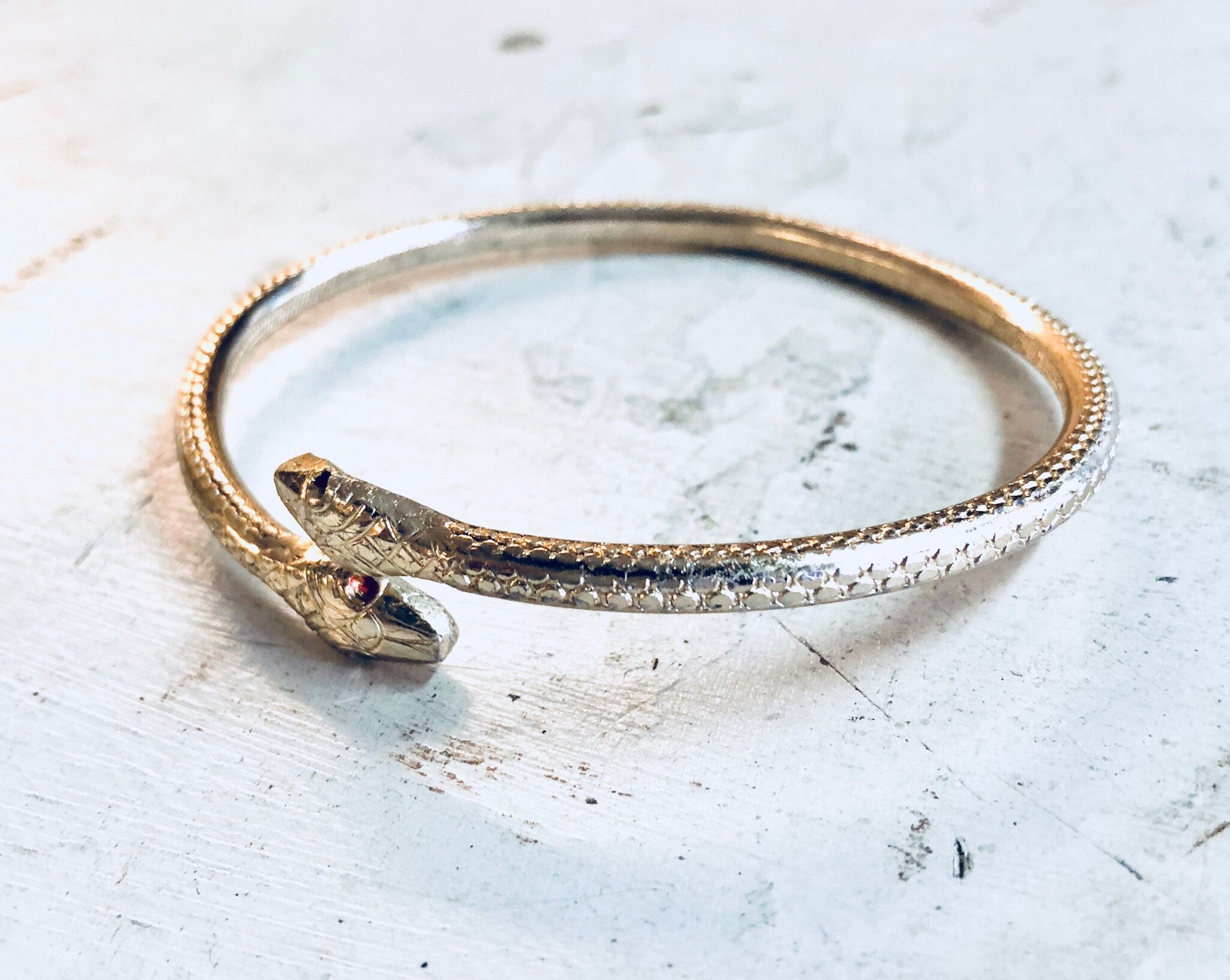 Snake Bracelet, Bohemian Jewelry, Costume Jewelry, Vintage Jewelry, Gold Toned, Snake Jewelry, Arm Band, Bangle Bracelet, Boho Style, Cuff