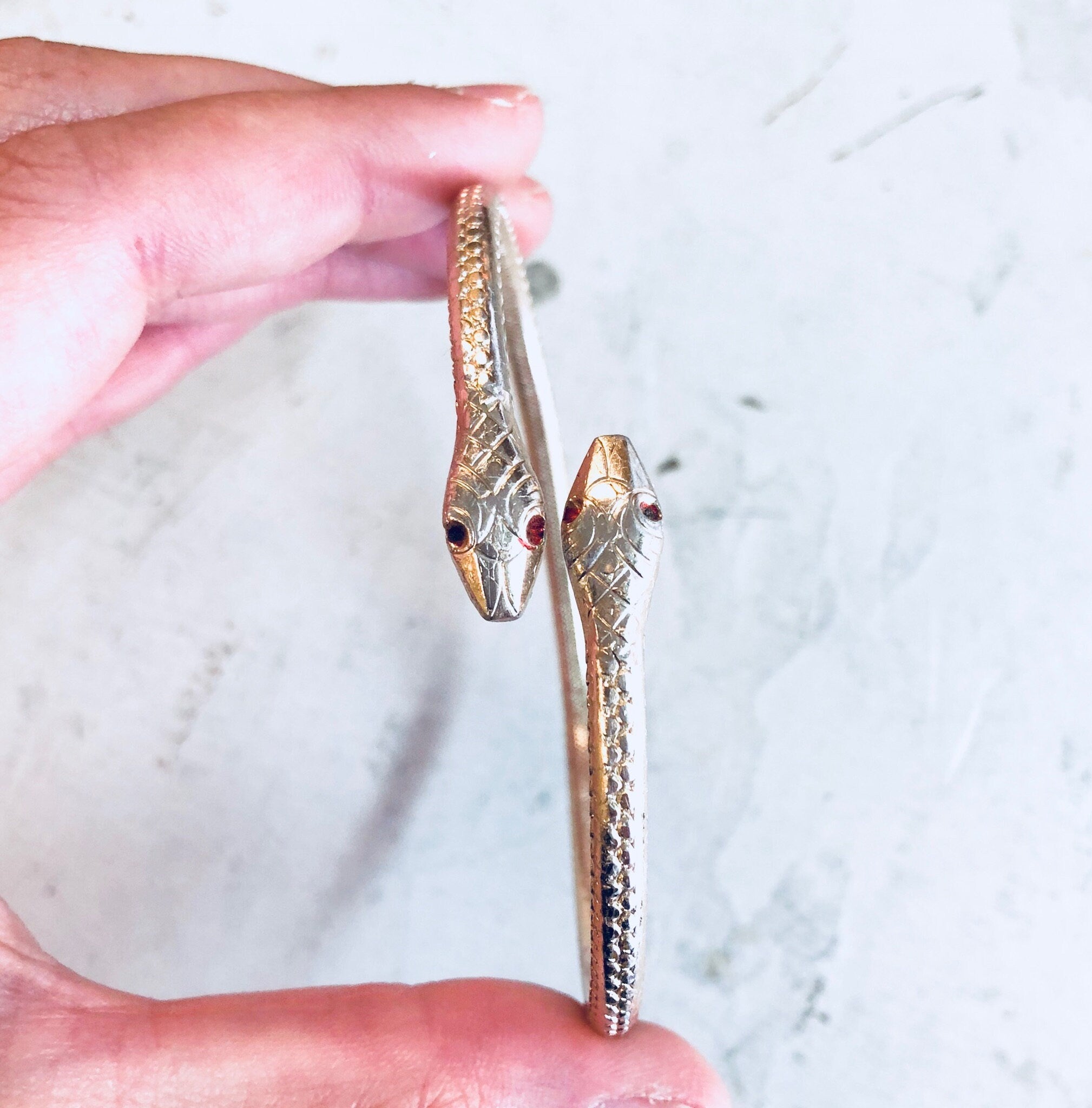 Snake Bracelet, Bohemian Jewelry, Costume Jewelry, Vintage Jewelry, Gold Toned, Snake Jewelry, Arm Band, Bangle Bracelet, Boho Style, Cuff