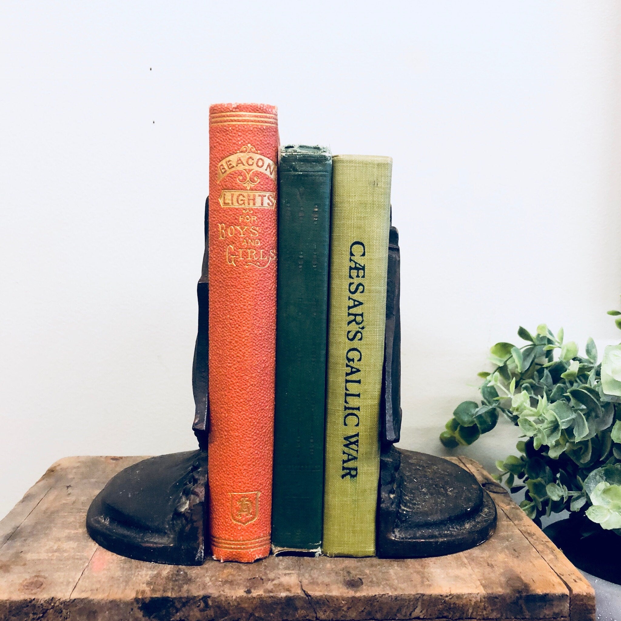 Vintage Bookends, Sailboat Bookends, Iron Bookends, Library, Books, Sailing, Boats, Mantlepiece, Vintage Home Decor, Nautical, Ship, Patina