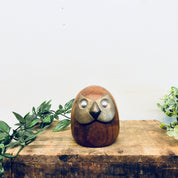 Wooden Owl, Brass Owl, Wood and Brass, Paperweight, Vintage Home Decor, Vintage Figurine, Animal Figurine, Animal Decor, Owl, Bird, Trinket