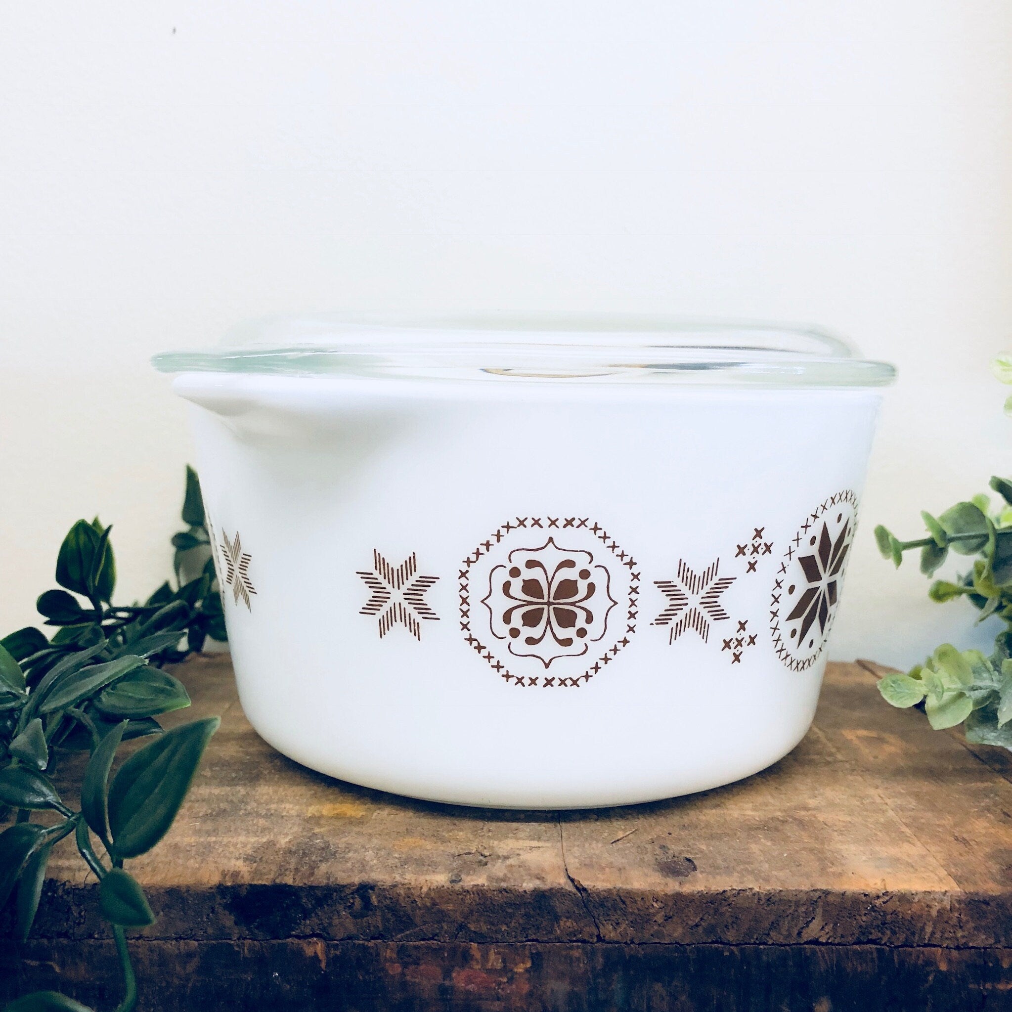 Vintage Pyrex Town and Country 473 Dish Casserole Lidded Midcentury Modern Serving ware Kitchen Baking