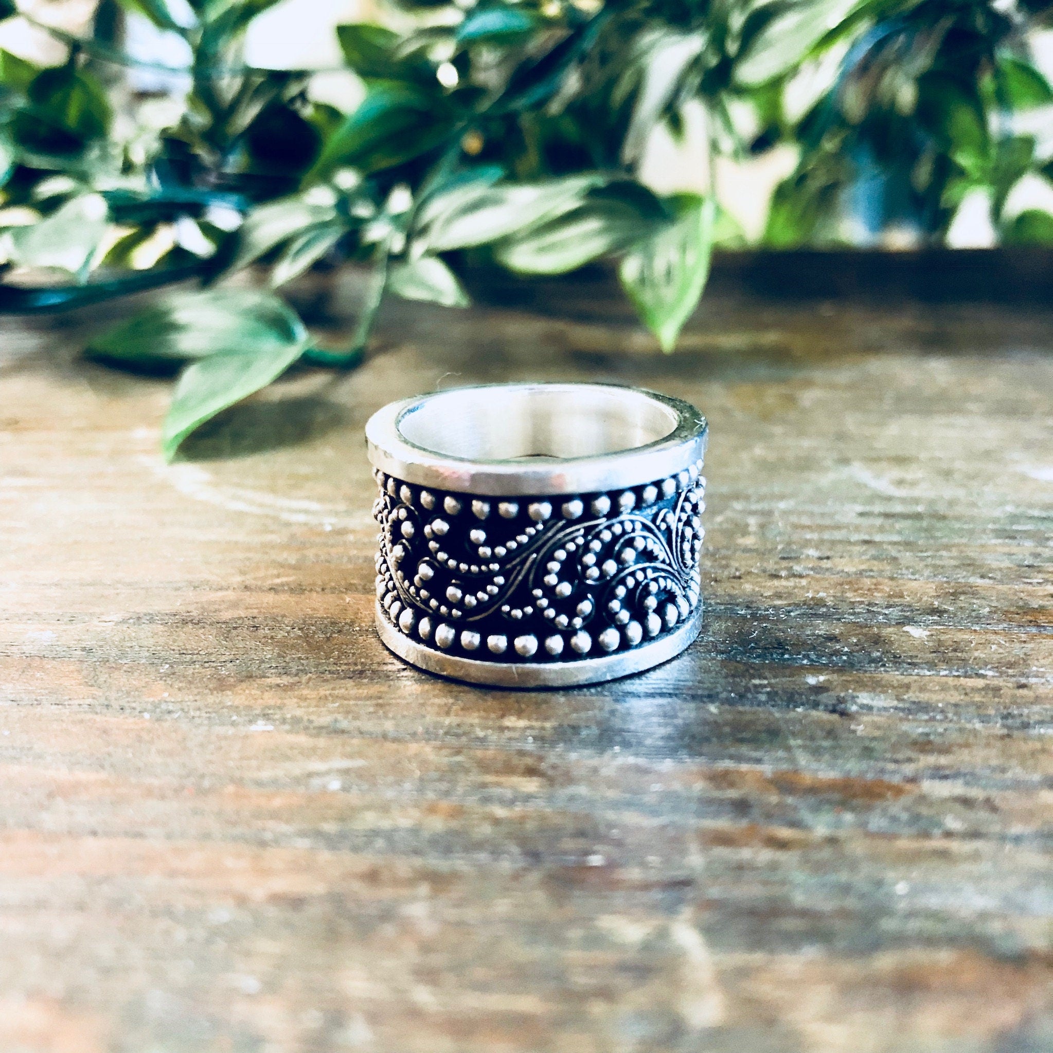 Vintage Silver Ring, Lois Hill Ring, Wide Band, Filagree Design, Eternity Ring, Sterling Silver, Vintage Jewelry, 925, Designer Jewelry,