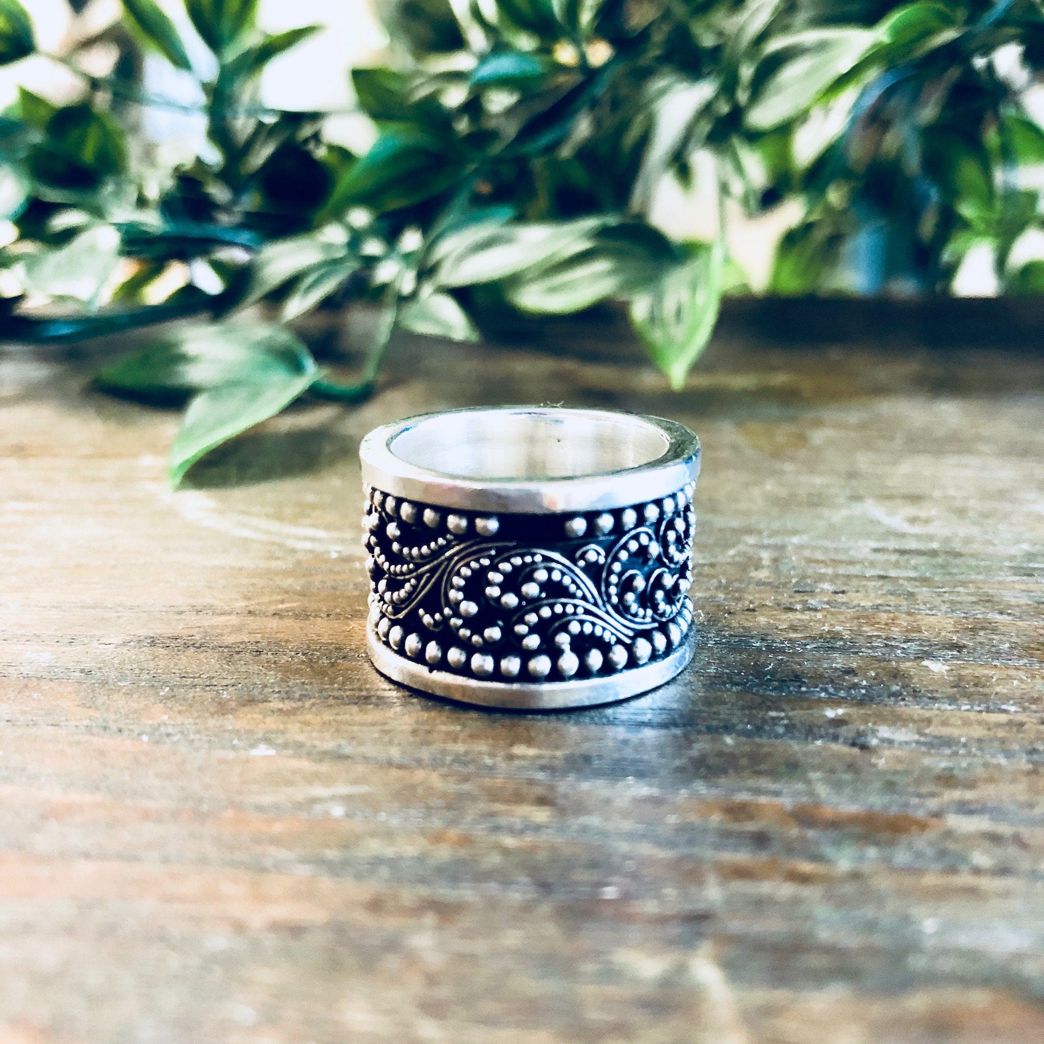 Vintage Silver Ring, Lois Hill Ring, Wide Band, Filagree Design, Eternity Ring, Sterling Silver, Vintage Jewelry, 925, Designer Jewelry,