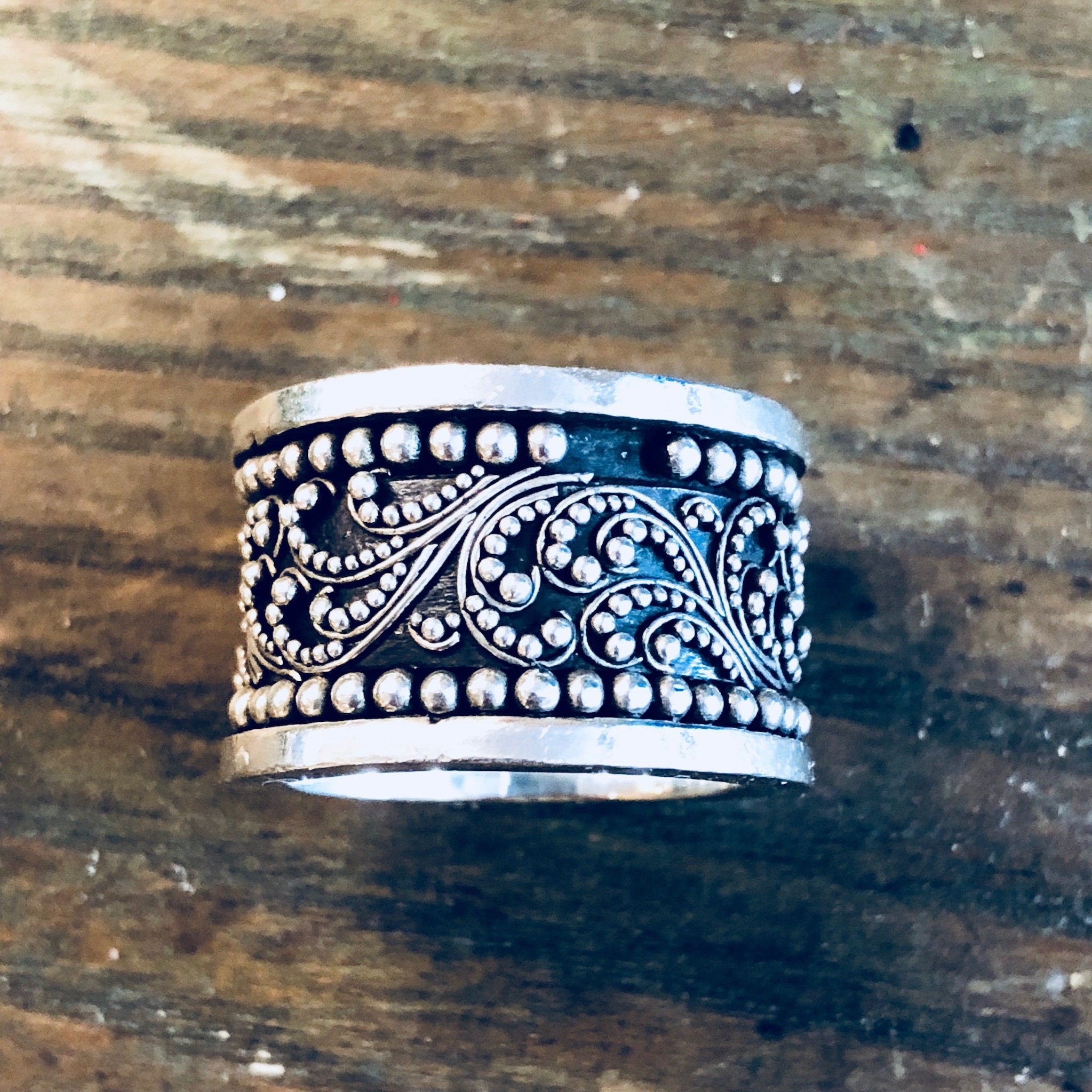 Vintage Silver Ring, Lois Hill Ring, Wide Band, Filagree Design, Eternity Ring, Sterling Silver, Vintage Jewelry, 925, Designer Jewelry,