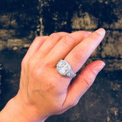 Vintage Silver Ring, Judith Ripka, CZ Ring, Cubic Zirconia, Sterling Silver, Vintage Jewelry, Art Deco, Cocktail Ring, Statement Jewelry 925