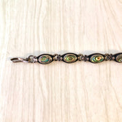 Vintage Silver Bracelet, Abalone Bracelet, Sterling Silver, Vintage Jewelry, Vintage Bracelet, Abalone Jewelry, Link Bracelet, Shell Jewelry
