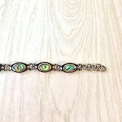 Vintage Silver Bracelet, Abalone Bracelet, Sterling Silver, Vintage Jewelry, Vintage Bracelet, Abalone Jewelry, Link Bracelet, Shell Jewelry