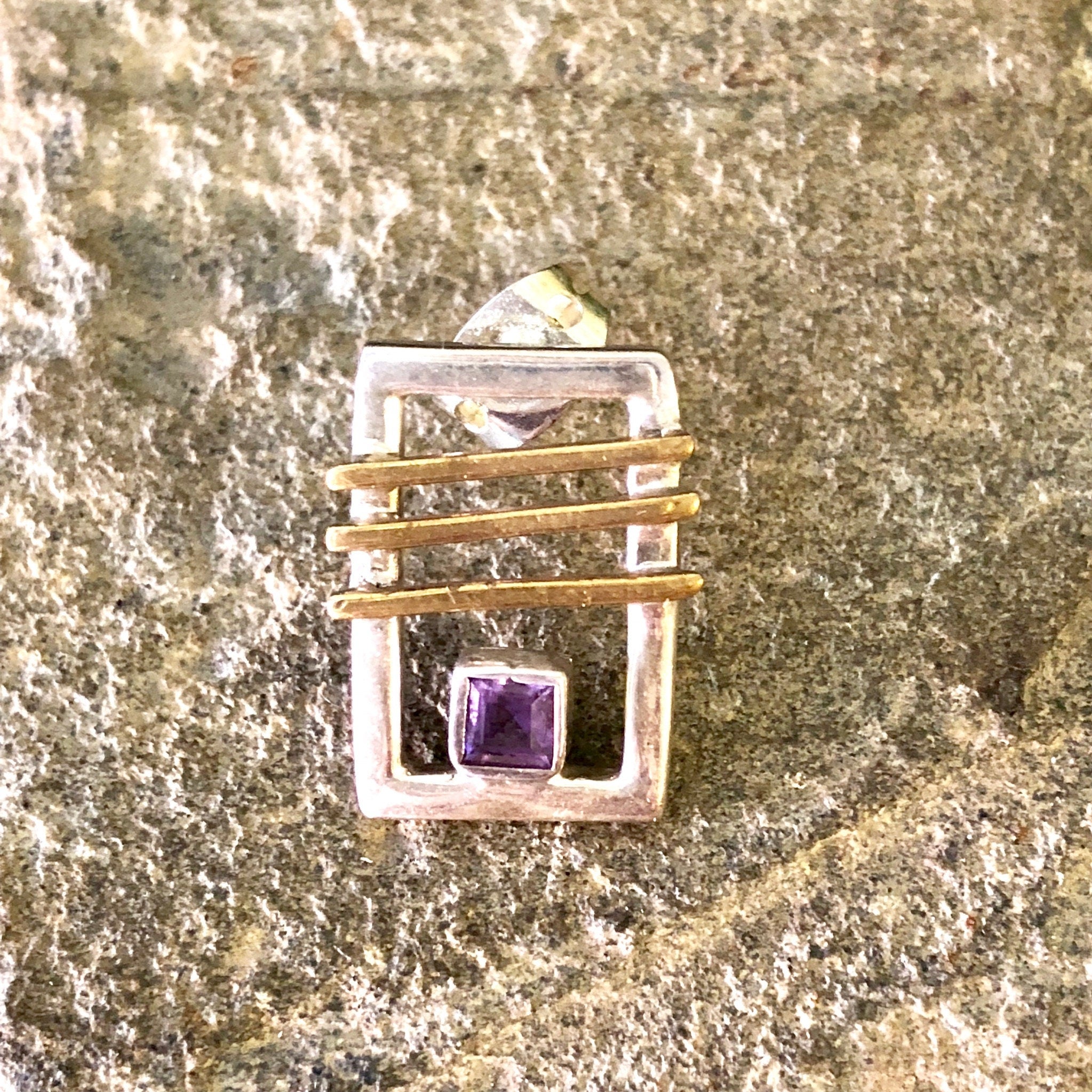 Vintage Silver Earrings, Vintage Silver Pendant, Jewelry Set, Sterling Silver, Vintage Jewelry, Amethyst Jewelry, Vintage Necklace, Purple