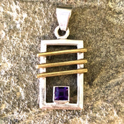 Vintage Silver Earrings, Vintage Silver Pendant, Jewelry Set, Sterling Silver, Vintage Jewelry, Amethyst Jewelry, Vintage Necklace, Purple