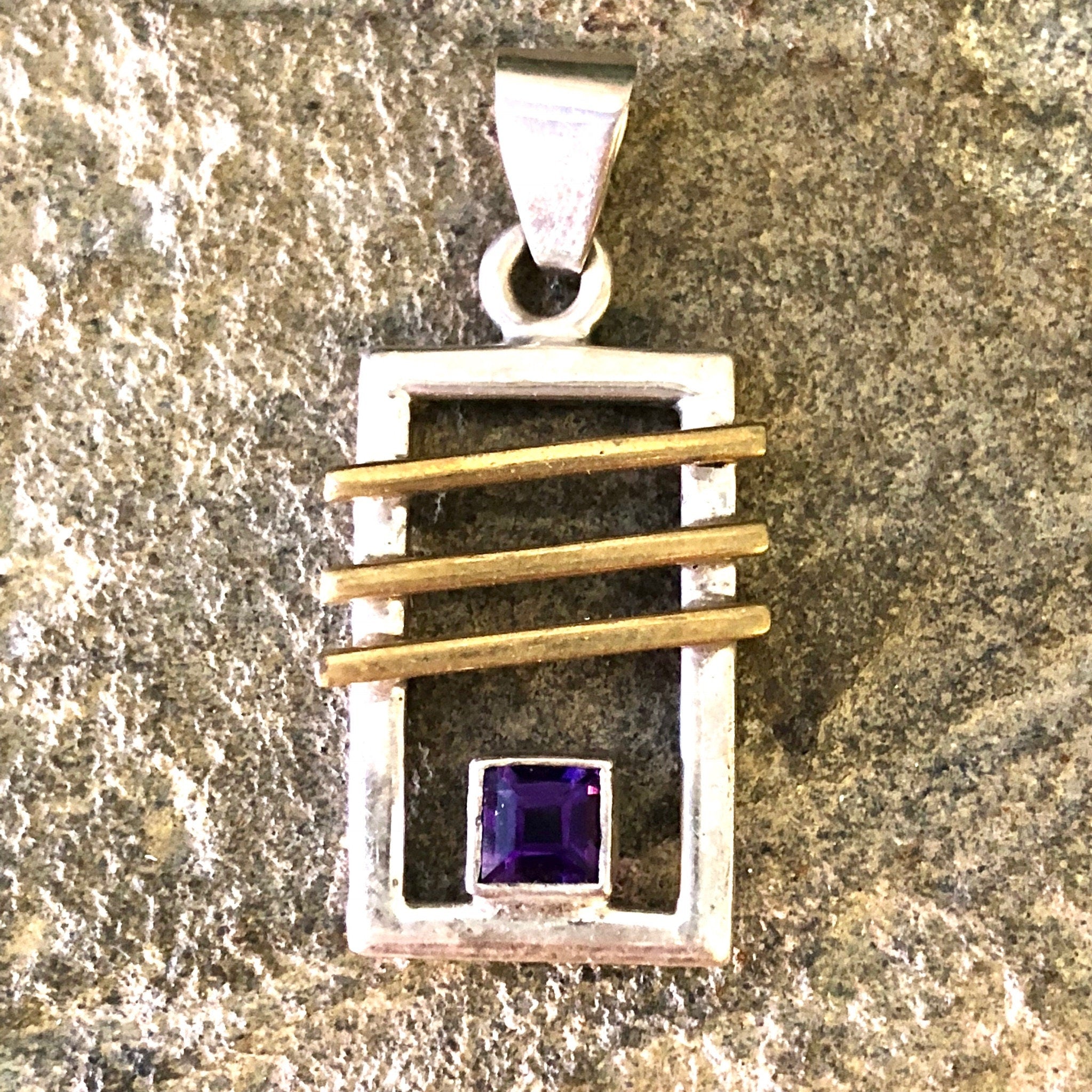 Vintage Silver Earrings, Vintage Silver Pendant, Jewelry Set, Sterling Silver, Vintage Jewelry, Amethyst Jewelry, Vintage Necklace, Purple