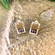 Vintage Silver Earrings, Vintage Silver Pendant, Jewelry Set, Sterling Silver, Vintage Jewelry, Amethyst Jewelry, Vintage Necklace, Purple