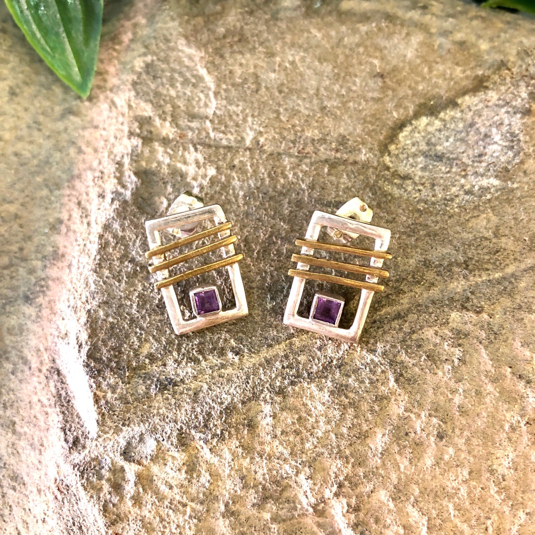 Vintage Silver Earrings, Vintage Silver Pendant, Jewelry Set, Sterling Silver, Vintage Jewelry, Amethyst Jewelry, Vintage Necklace, Purple