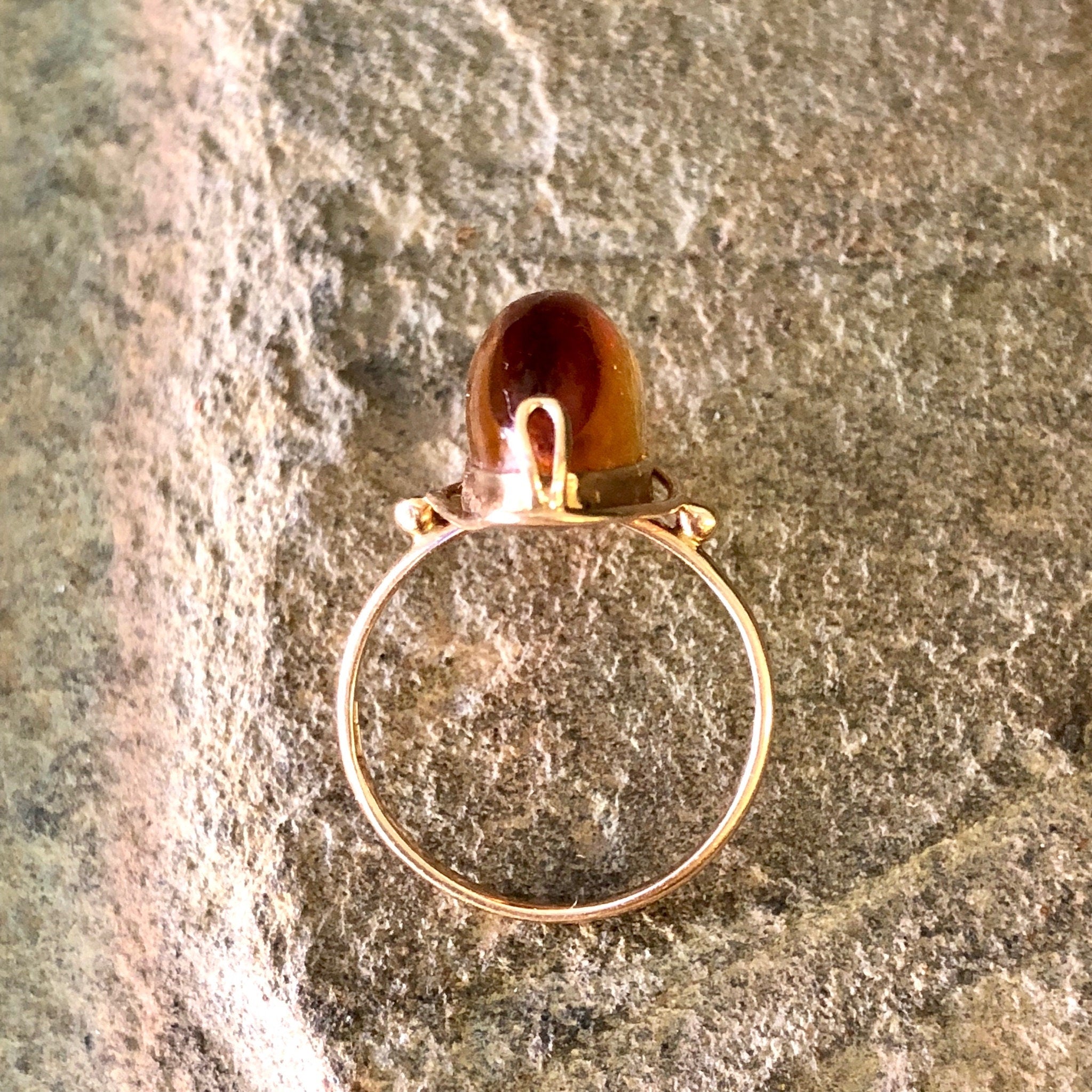 Vintage Gold Ring, Amber Stone, Yellow Gold Ring, Vintage Jewelry, 10 Karat Gold, 10K Gold, Amber Ring, Amber Jewelry, Gold Jewelry