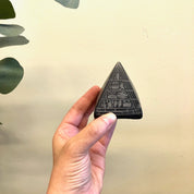 Black Carved Pyramid, Obsidian Pyramid, Lava Rock Pyramid, Carved Pyramid, Black Pyramid, Small Pyramid, Aztec, Egyptian, Vintage Home Decor