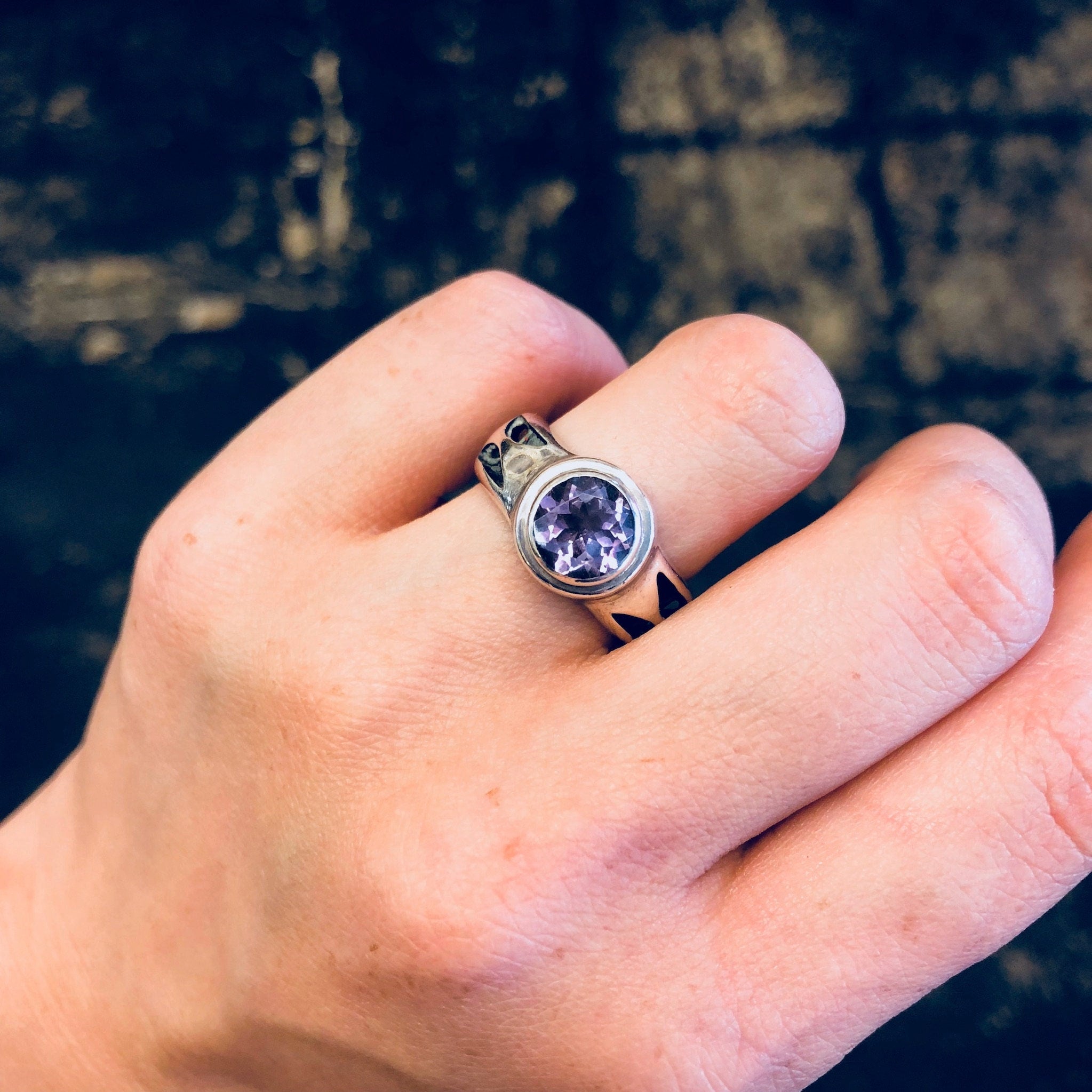 Lori Bonn Ring, Sterling Silver, Amethyst Ring, Designer Jewelry, Vintage, Purple, Amethyst, 925, Vintage Ring, Vintage Jewelry, Estate