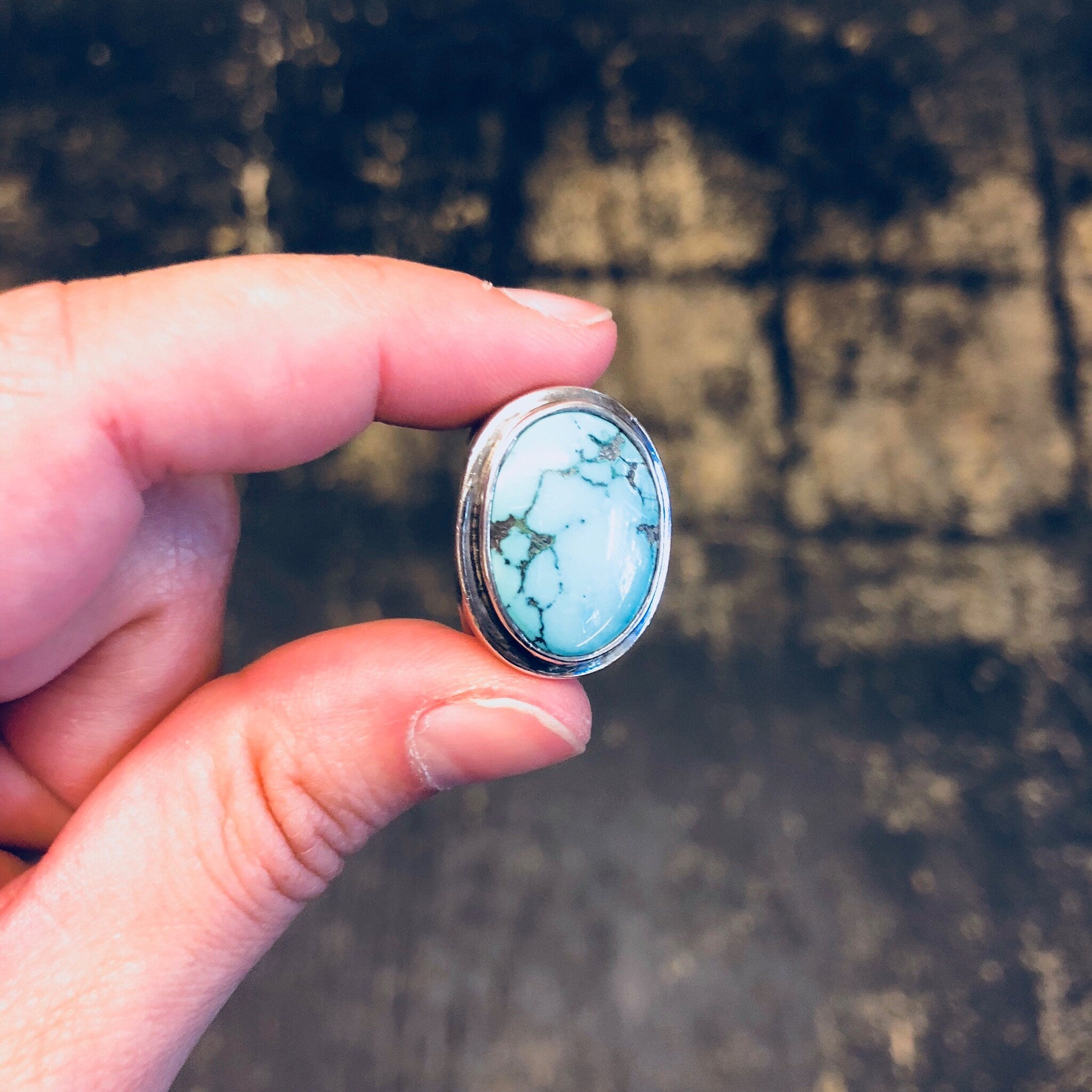 Vintage Silver Ring, Turquoise Ring, Vintage Jewelry, Sterling Silver, Statement Jewelry, Blue, Silver, Southwestern Ring, Turquoise, Ring
