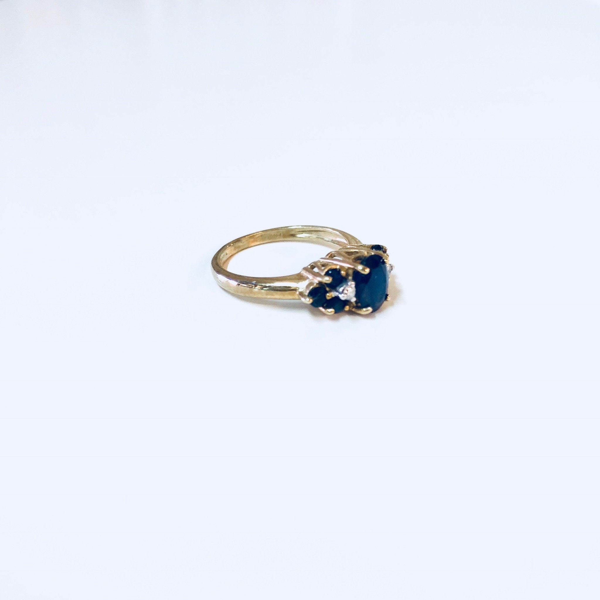 Vintage Gold Ring, Sapphire Ring, Vintage Jewelry, 14 Karat Gold, 14K, Yellow Gold, Blue, September, Birthstone, Engagement Ring, Wedding