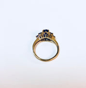 Vintage Gold Ring, Sapphire Ring, Vintage Jewelry, 14 Karat Gold, 14K, Yellow Gold, Blue, September, Birthstone, Engagement Ring, Wedding