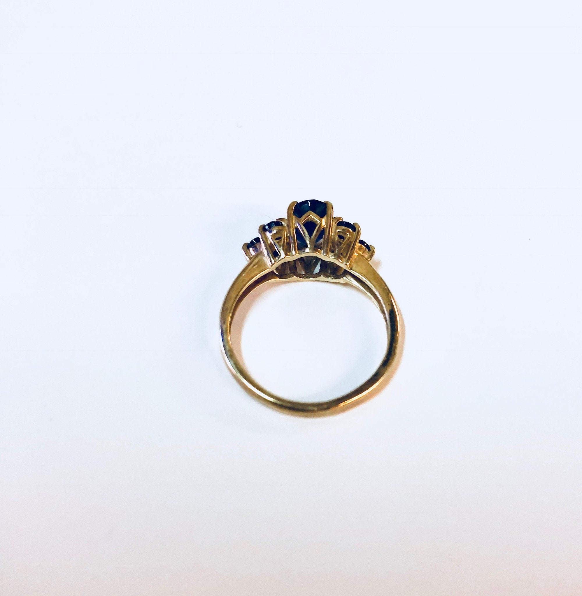 Vintage Gold Ring, Sapphire Ring, Vintage Jewelry, 14 Karat Gold, 14K, Yellow Gold, Blue, September, Birthstone, Engagement Ring, Wedding