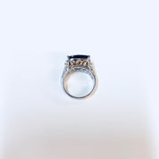 Vintage Silver Ring, Cocktail Ring, Topaz Ring, Cubic Zirconia, Sterling Silver, Vintage Jewelry, Anniversary Gift, Statement Jewelry, Gold