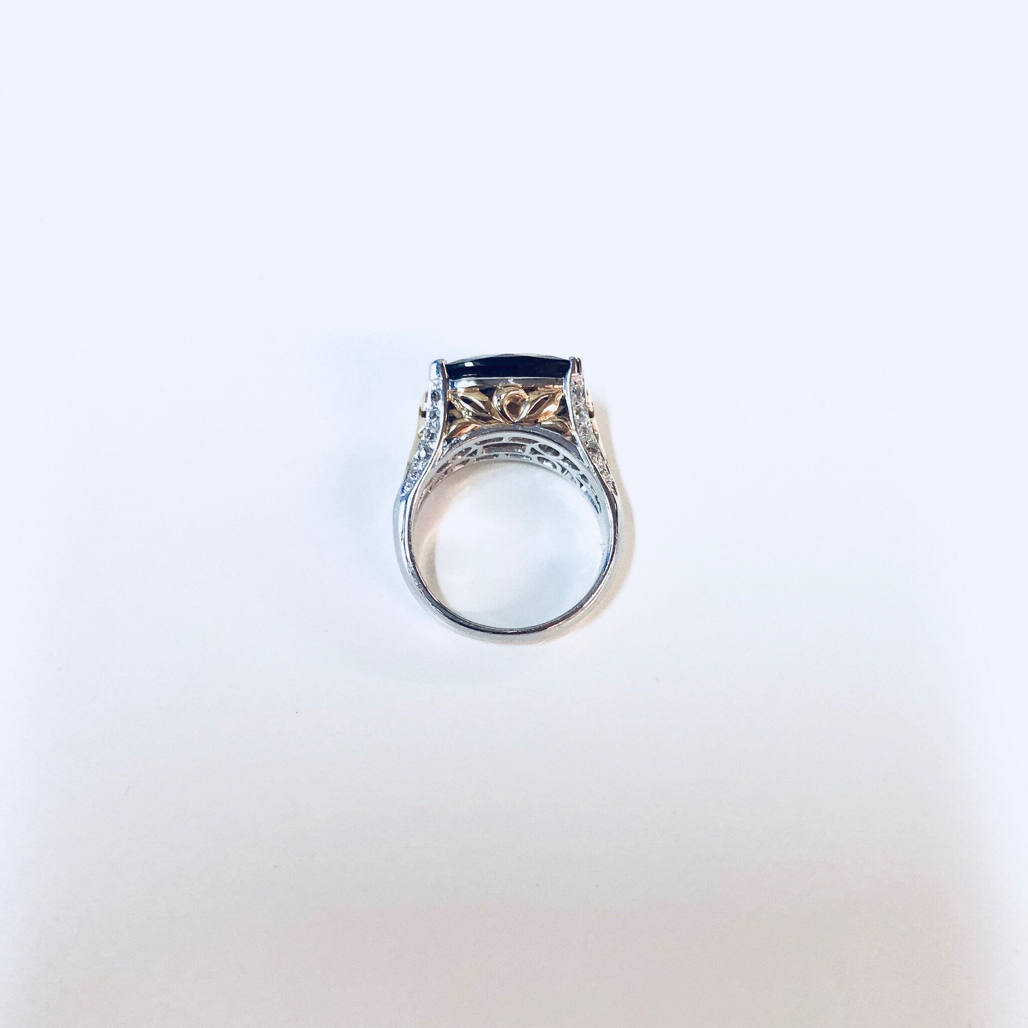Vintage Silver Ring, Cocktail Ring, Topaz Ring, Cubic Zirconia, Sterling Silver, Vintage Jewelry, Anniversary Gift, Statement Jewelry, Gold