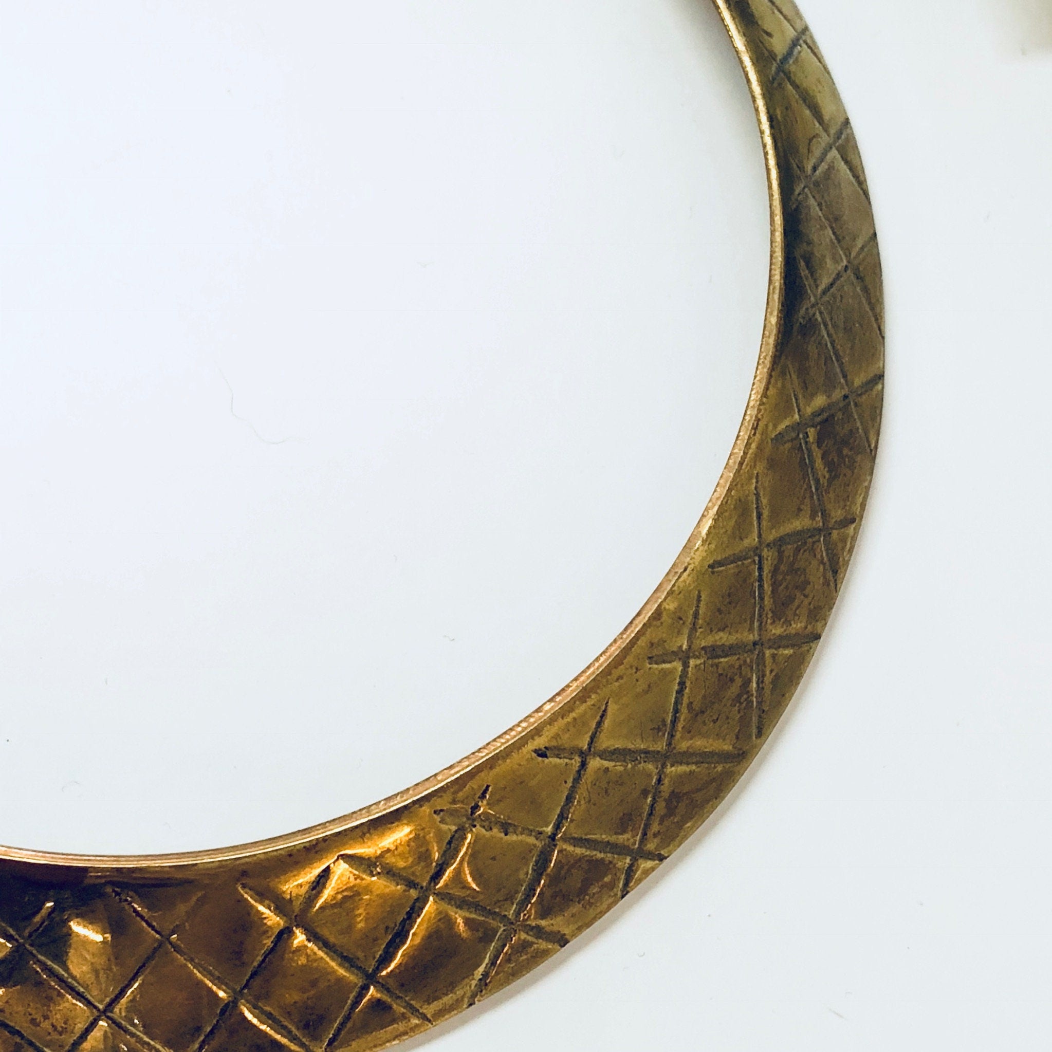 Vintage Choker, Brass Choker, Collar Necklace, Brass Jewelry, Vintage Jewelry, Textured Brass, Necklace, Gold Toned, Small Choker, collar