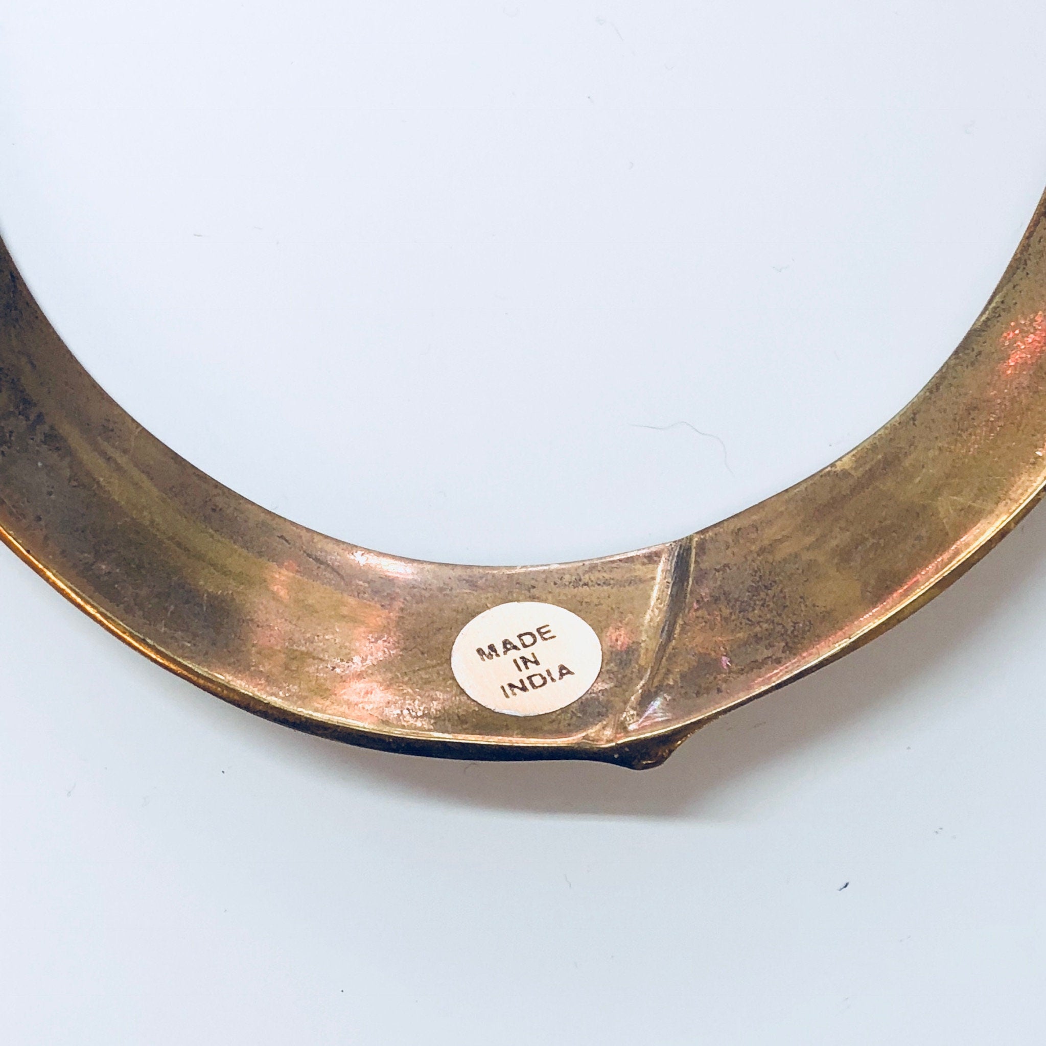Vintage Choker, Brass Choker, Collar Necklace, Brass Jewelry, Vintage Jewelry, Textured Brass, Necklace, Gold Toned, Small Choker, collar