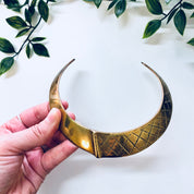 Vintage Choker, Brass Choker, Collar Necklace, Brass Jewelry, Vintage Jewelry, Textured Brass, Necklace, Gold Toned, Small Choker, collar