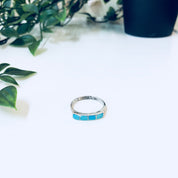 Vintage Silver Ring, Turquoise Ring, Blue, Sterling Silver, Vintage Jewelry, Inlaid Turquoise, Turquoise Jewelry,Boho Style,Bohemian Jewelry