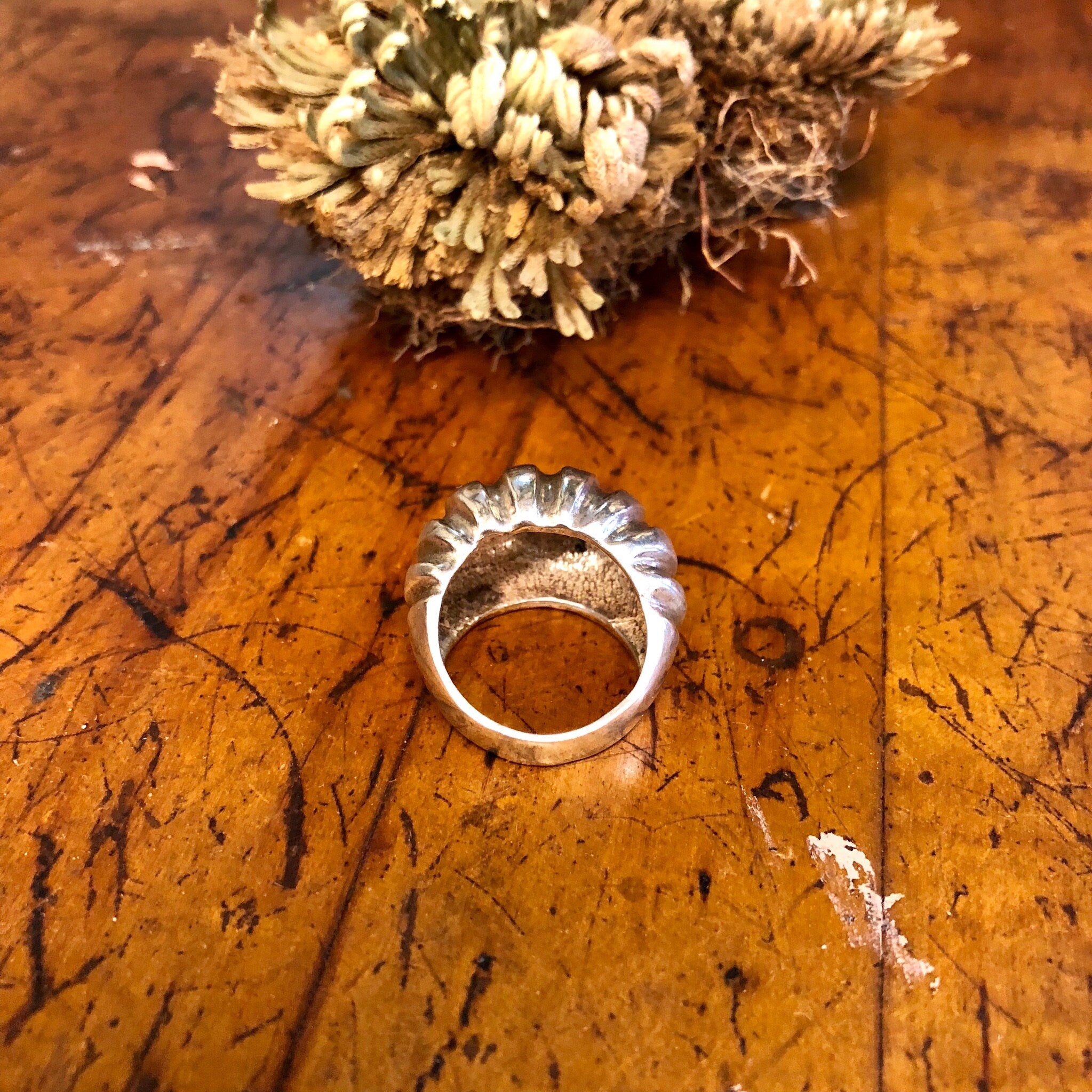 Vintage Silver Ring, Sterling Silver, Vintage Jewelry, Statement Ring, Ridged Ring, Large Ring, Statement Jewelry, Simple Ring