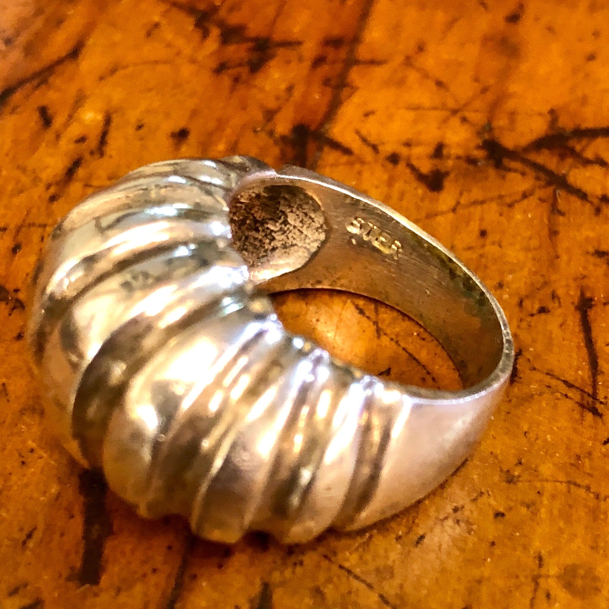 Vintage Silver Ring, Sterling Silver, Vintage Jewelry, Statement Ring, Ridged Ring, Large Ring, Statement Jewelry, Simple Ring