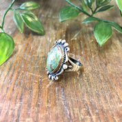 Vintage Silver Ring, Royston Turquoise, Blue Royston, Turquoise Ring, Sterling Silver, Vintage Jewelry, Bohemian Jewelry, Blue, Cabochon