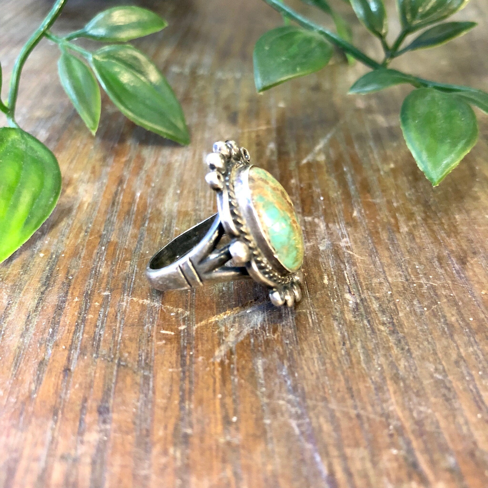 Vintage Silver Ring, Royston Turquoise, Blue Royston, Turquoise Ring, Sterling Silver, Vintage Jewelry, Bohemian Jewelry, Blue, Cabochon