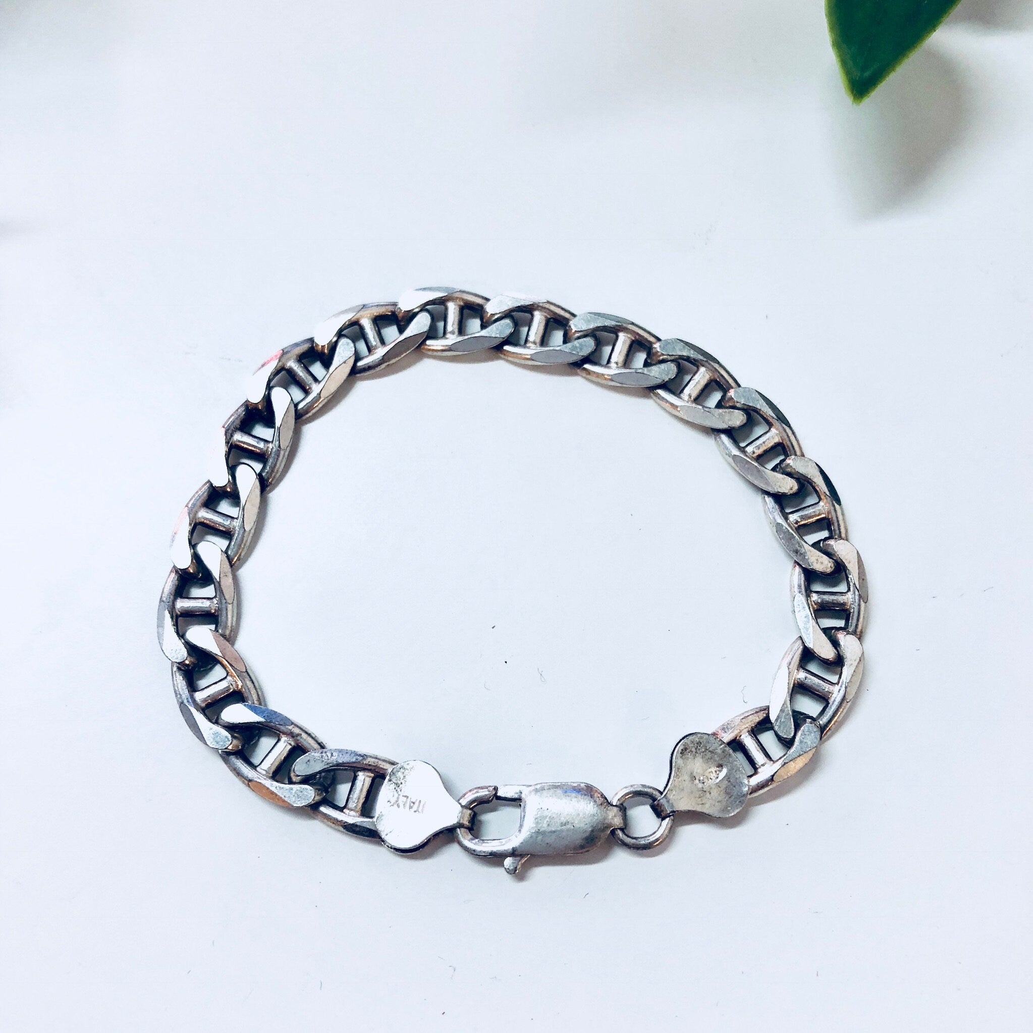 Vintage Silver Bracelet, Link Bracelet, Sterling Silver, Vintage Jewelry, Chain Bracelet, 925, Made in Italy, Skinny Bracelet, Fine Jewelry