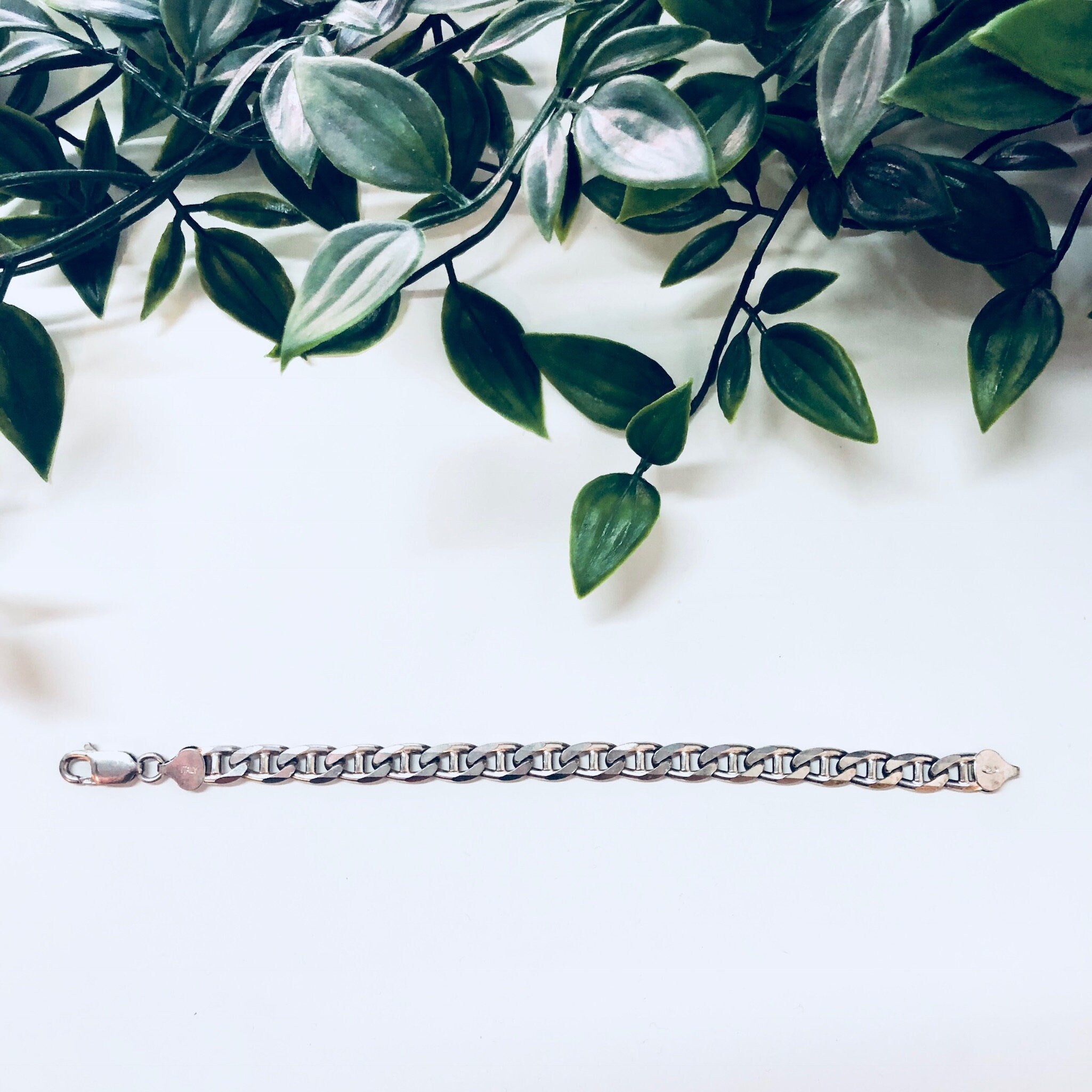 Vintage Silver Bracelet, Link Bracelet, Sterling Silver, Vintage Jewelry, Chain Bracelet, 925, Made in Italy, Skinny Bracelet, Fine Jewelry