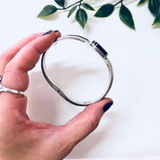 Vintage Silver Bracelet, Cuff Bracelet, Bangle, Sterling Silver, Black Onyx, Vintage Jewelry, Statement Jewelry, Hinged Bracelet, 925,