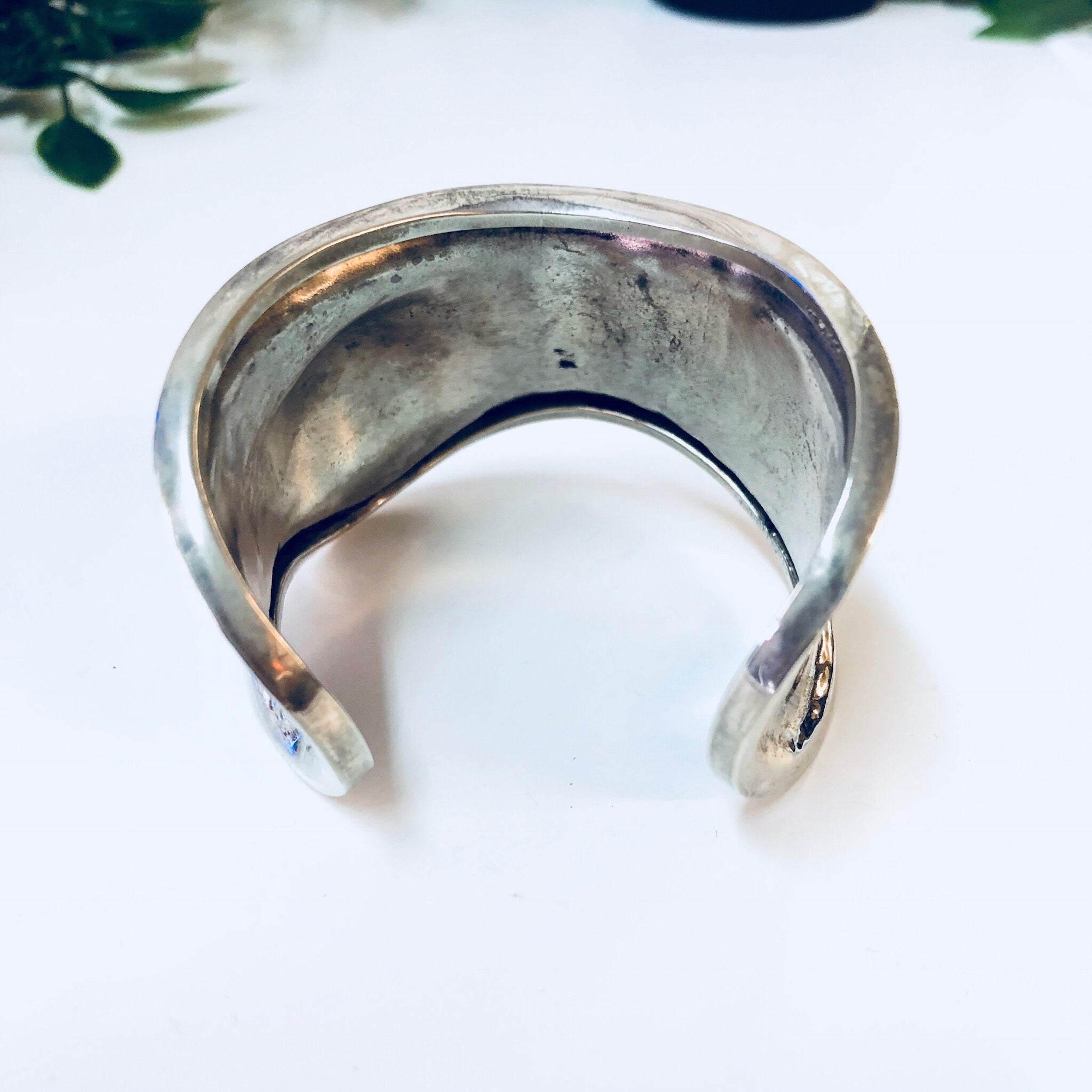 Vintage Silver Bracelet, Cuff Bracelet, Abstract Jewelry, Large Bracelet, Statement Jewelry, Vintage Jewelry, Sterling Silver, 925, Big
