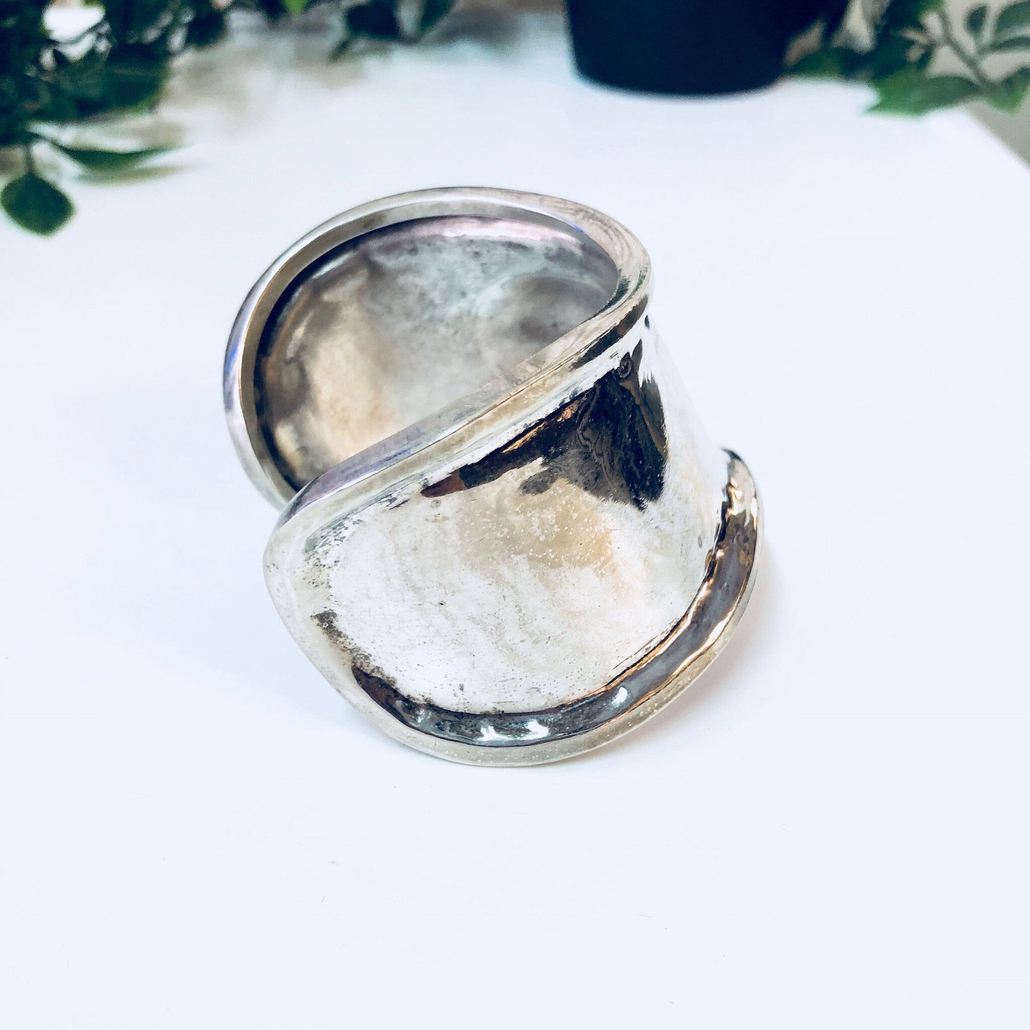 Vintage Silver Bracelet, Cuff Bracelet, Abstract Jewelry, Large Bracelet, Statement Jewelry, Vintage Jewelry, Sterling Silver, 925, Big