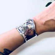 Vintage Silver Bracelet, Cuff Bracelet, Abstract Jewelry, Large Bracelet, Statement Jewelry, Vintage Jewelry, Sterling Silver, 925, Big