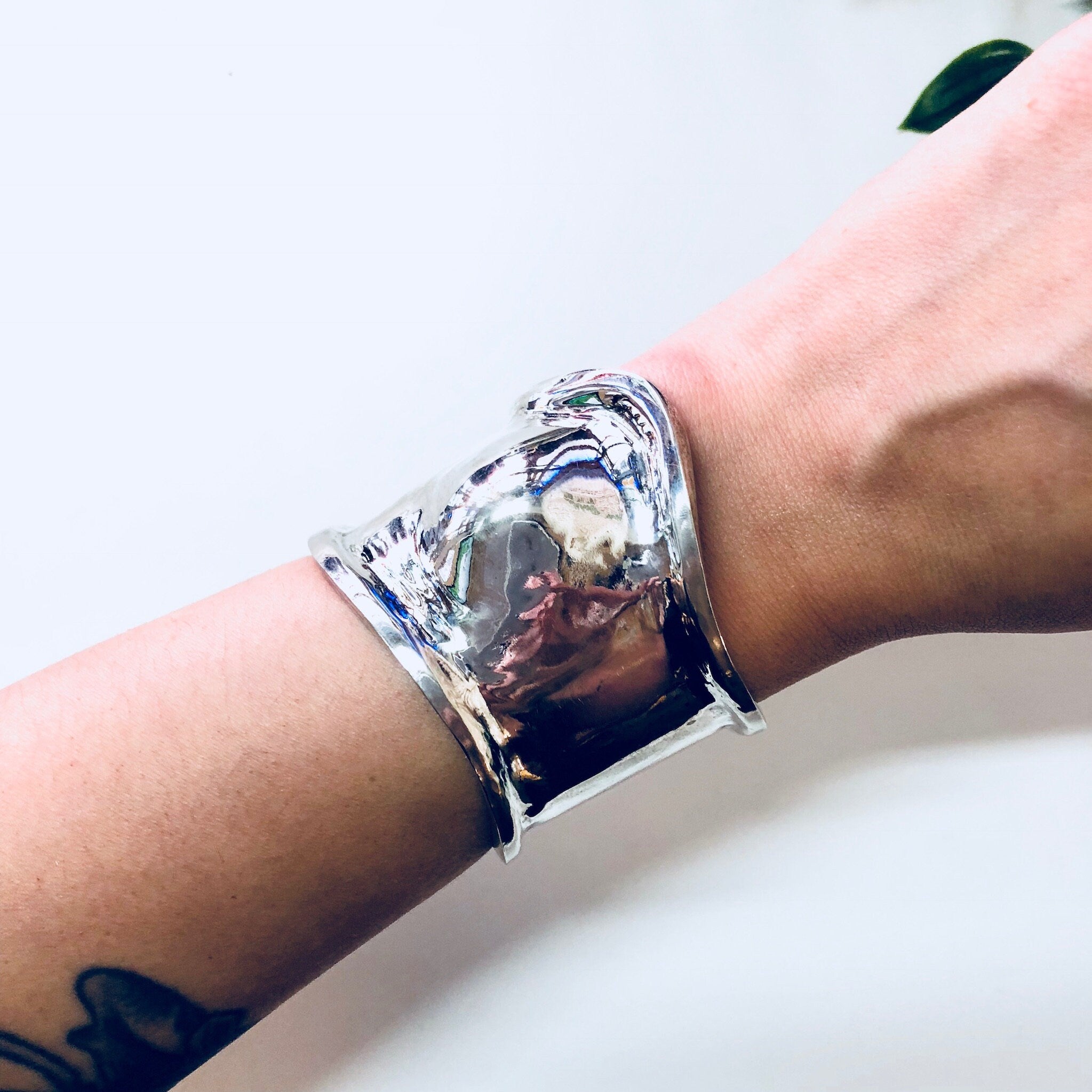 Vintage Silver Bracelet, Cuff Bracelet, Abstract Jewelry, Large Bracelet, Statement Jewelry, Vintage Jewelry, Sterling Silver, 925, Big