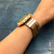 Vintage Bracelet, Gold Toned Bracelet, Tassel Bracelet, Gold Jewelry, Vintage Jewelry, Statement Jewelry, Link Bracelet, Chain Bracelet,